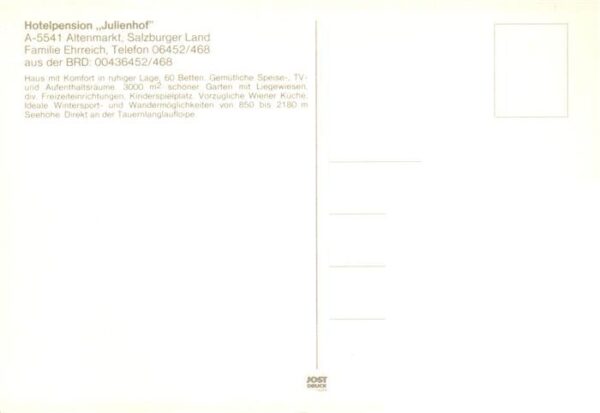 Altenmarkt Pongau Pension Julienhof – Bild 2