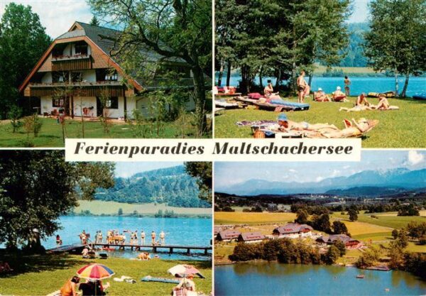 Feldkirchen Kaernten Ferienparadies Maltschachersee Liegewiesen Panorama