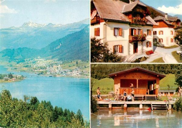 Techendorf Weissensee Kaernten AT Fruehstueckspension Regitning Terrasse Seepart