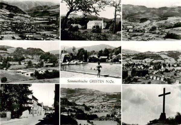 Gresten Niederoesterreich AT Panorama Teilansichten Gipfelkreuz