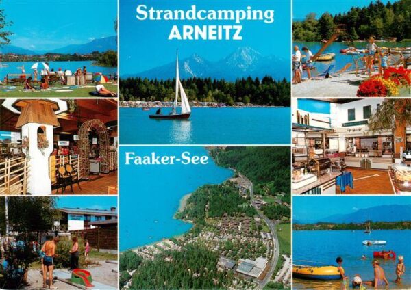 Faak am See Finkenstein Strandcamping Arneitz am Faaker See Badestrand Gaststaet