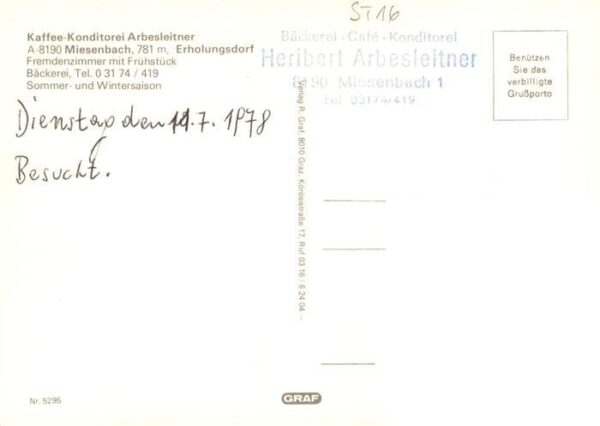 Miesenbach Birkfeld Kaffee Konditorei Arbeitsleitner Gastraeume – Bild 2