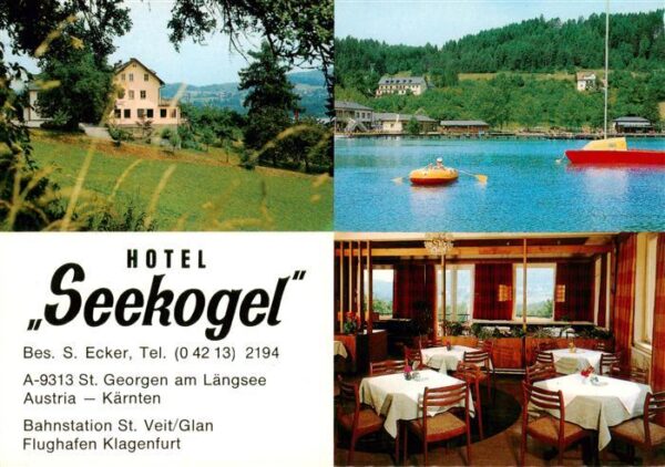 St Georgen Laengsee Kaernten AT Hotel Seekogel Gastraum Laengseepartie