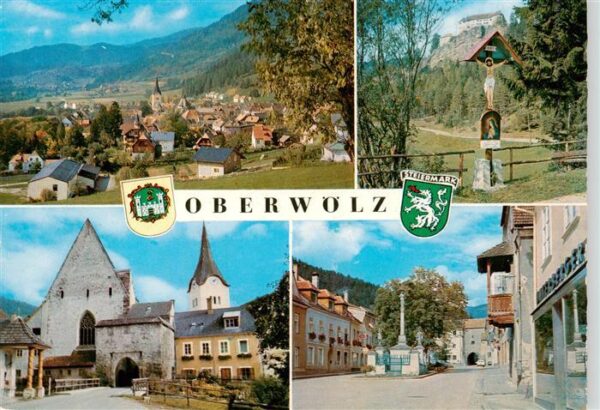 Oberwoelz Steiermark AT Panorama Wegekreuz Ortspartien