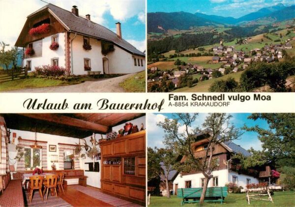 Krakaudorf Steiermark AT Urlaub auf dem Bauernhof Fam Schnedl Gaststube Panorama