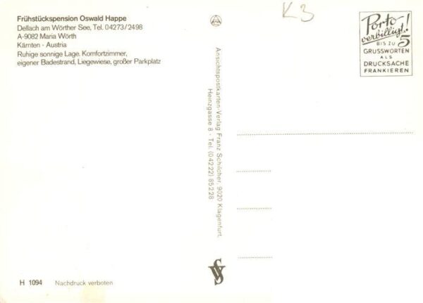 Maria Woerth Woerthersee Kaernten AT Fruehstueckspension Oswald Gaststube Seepar – Bild 2