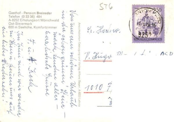 Moenichwald Steiermark AT Gasthof Pension Breineder Gastraum Zimmer Panorama – Bild 2