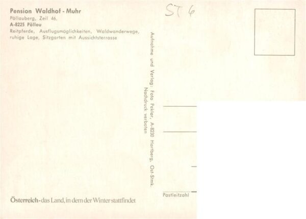 Poellauberg Steiermark AT Pension Waldhof Muhr Gastraum Kirche Reiten Terrasse – Bild 2