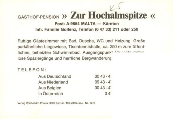 Malta  Maltatal Kaernten AT Gasthof Zur Hochalmspitze Gartenterrasse – Bild 2