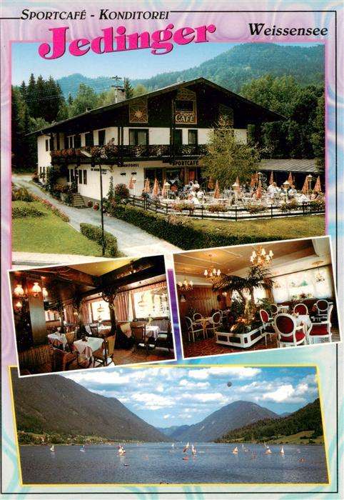 Techendorf Weissensee Kaernten AT Pension Restaurant Jedinger Gastraeume Seepart