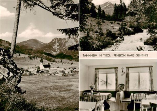 Tannheim Tirol AT Pension Haus Gehring Dorfblick Panorama Fruehstuecksraum