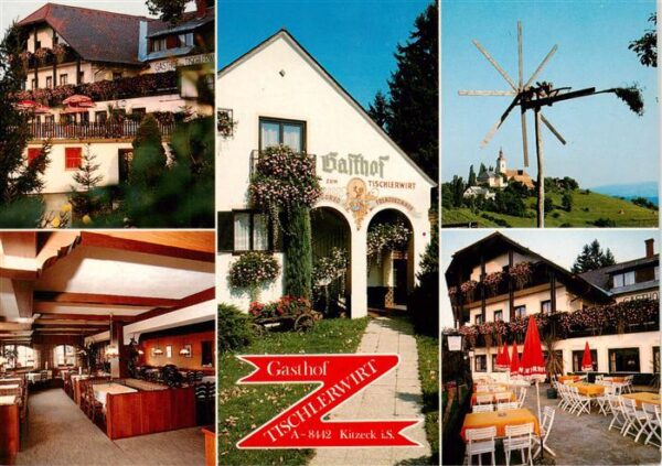 Kitzeck Sausal Gasthof Tischlerwirt Gastraum Freiterrasse Windrad