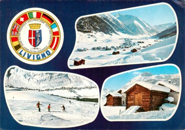 Livigno Lombardia IT Skipisten Blockhaeuser