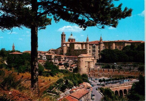 Urbino Marche IT Panoramica di Urbino col Piazzale del Mercatale visti da Ponent