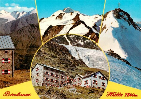 Breslauerhuette 2840m Tirol AT Teilansichten mit Wildspitze