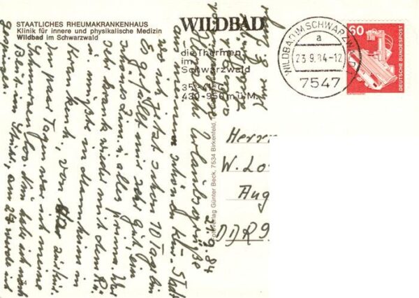 Wildbad Schwarzwald Staatl Rheumakrankenhaus – Bild 2