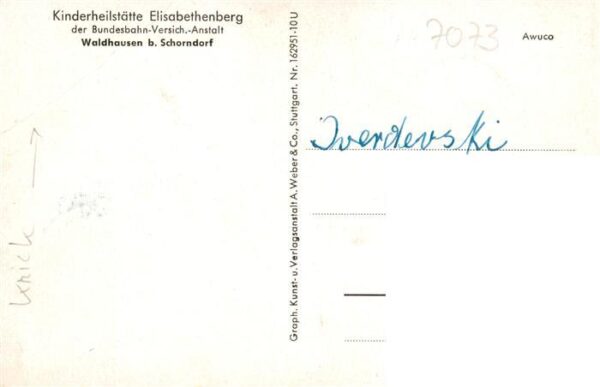 Waldhausen Lorch Kinderheilstaette Elisabethenberg der Bundesbahn VA – Bild 2