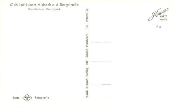 Alsbach Bergstrasse Sanatorium Hirschpark – Bild 2