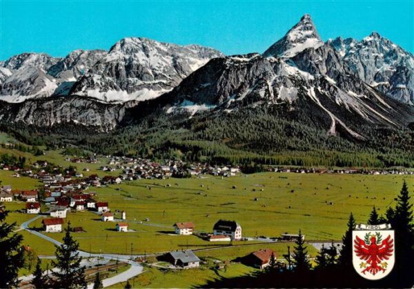Ehrwald Tirol AT Fliegeraufnahme mit Mieminger Gebirge