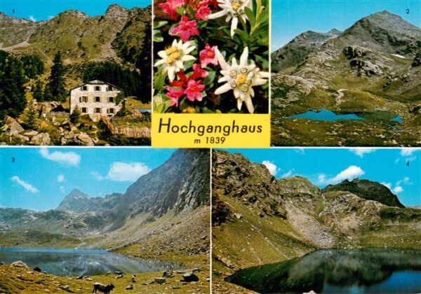 Texelgruppe Dolomiti IT Hochganghaus Roetl Spitze Langsee mit Tschigat Gruensee