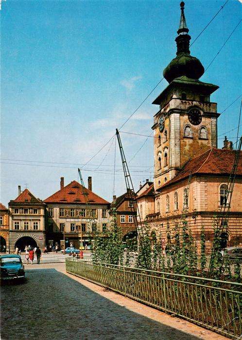 Zatec Saaz CZ Namesti VRSR s radnici