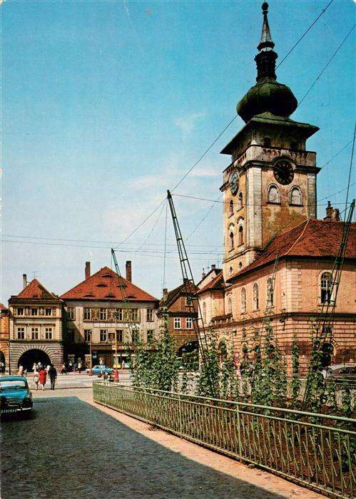 Zatec Saaz CZ Namesti VRSR s radnici