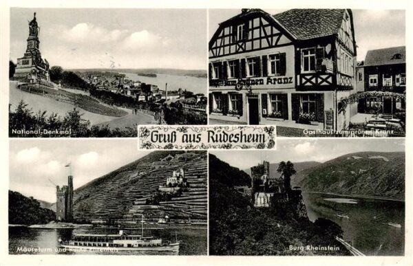 Ruedesheim am Rhein National Denkmal Gasthaus zum gruenen Kranz Maeuseturm und R