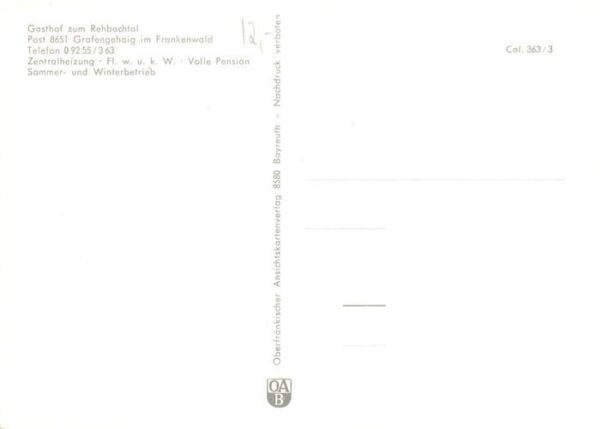 Grafengehaig Gasthof Zum Rehbachtal Panorama Bach mit Reh – Bild 2