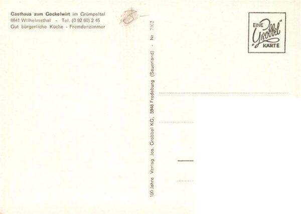 Wilhelmsthal Oberfranken Gasthaus zum Gockelwirt im Gruempeltal Panorama Gastrau – Bild 2