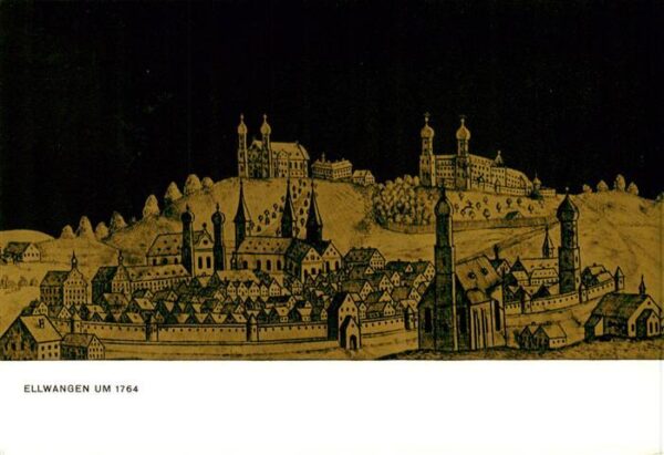 Ellwangen Jagst Schlossmuseum Ellwangen Ansicht der Stadt um 1764