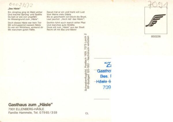 Ellenberg Wuerttemberg Gasthaus zum Haesle Gaststube – Bild 2