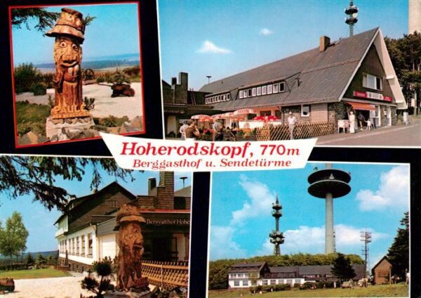 Hoherodskopf Schotten Berggeist Paule Berggasthof und Sendetuerme