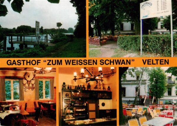 Velten Gasthof Zum Weissen Schwan Gastraeume Terrasse Faehranleger