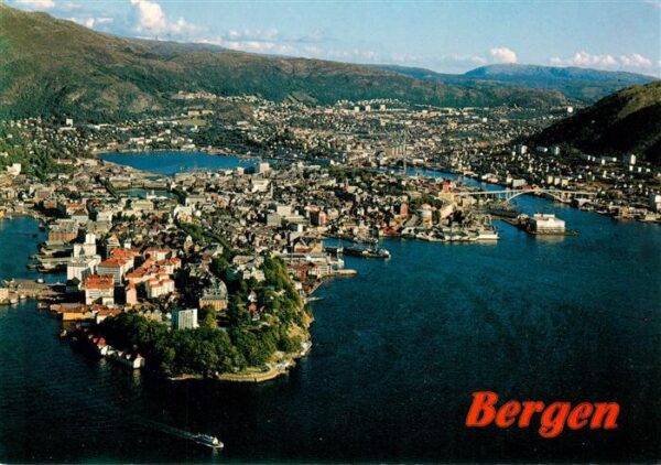 Bergen  Norge Fliegeraufnahme