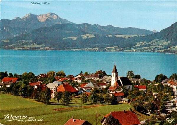 Weyregg Attersee Oberoesterreich AT Fliegeraufnahme