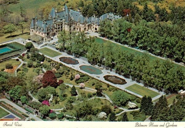 Asheville North Carolina USA Biltmore House and Gardens Aerial View