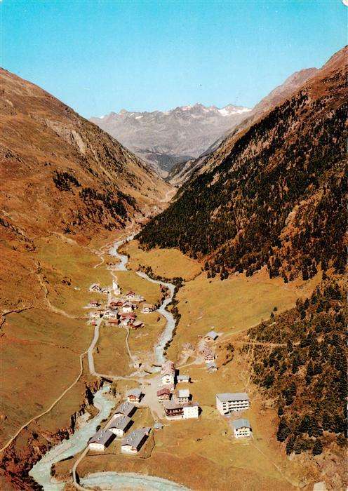 Vent  oetztal Tirol AT Bergsteigerdorf am Fusse der Wildspitze Fliegeraufnahme
