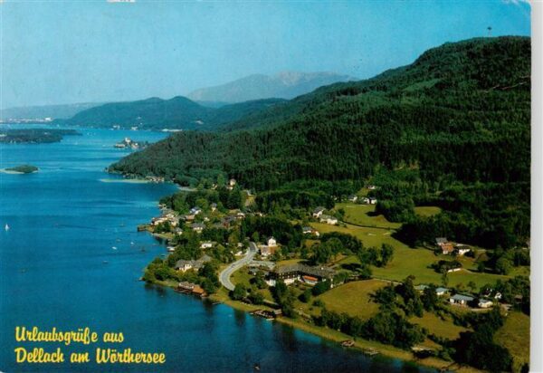 Dellach Woerthersee Kaernten AT Fliegeraufnahme mit Maria Woerth