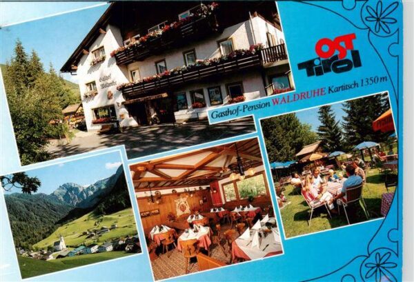 Kartitsch Osttirol AT Gasthof Waldesruhe Panorama Gastraum Parkterrasse