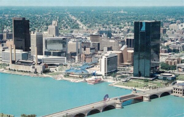 Toledo Ohio Skyline view of downtown Toledo and the Moumee River