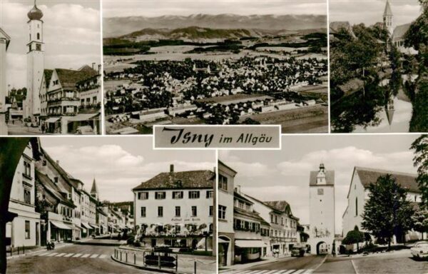 Isny Allgaeu Kirche Panorama Ortspartie Stadttor