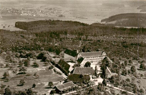 Horb Neckar Kloster Kirchberg Domaene und Berneuchener Haus Fliegeraufnahme