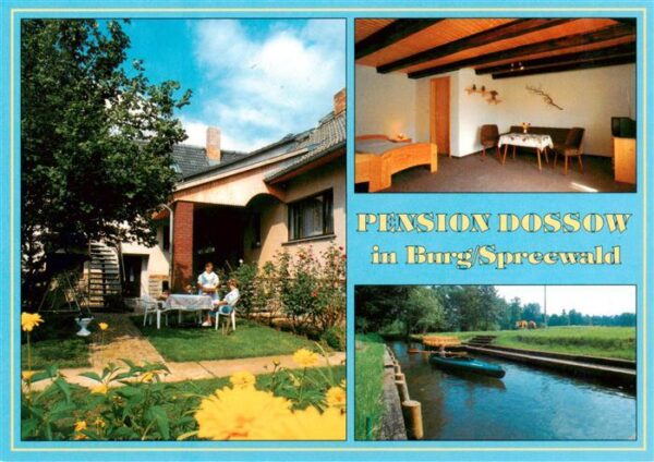 Burg Spreewald Pension Dossow Zimmer Garten Kahnabfahrtstelle