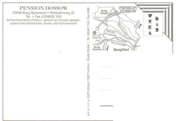 Burg Spreewald Pension Dossow Zimmer Garten Kahnabfahrtstelle – Bild 2