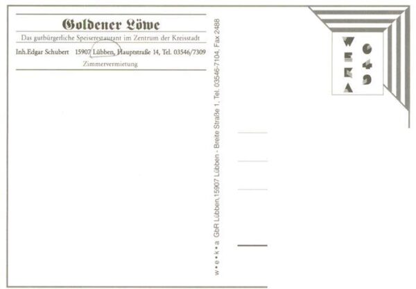 Luebben Spreewald Speiserestaurant Goldener Loewe Gastraum Terrasse – Bild 2