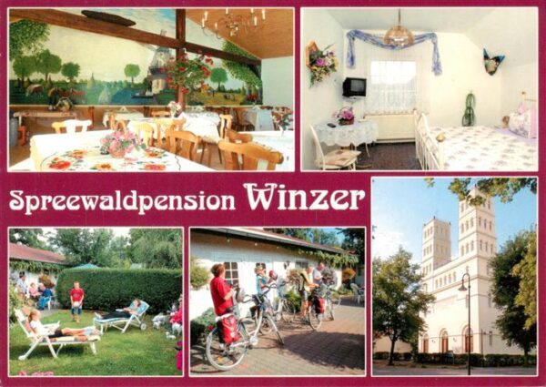 Straupitz Spreewaldpension Winzer Gastraum Zimmer Liegewiese Kirche