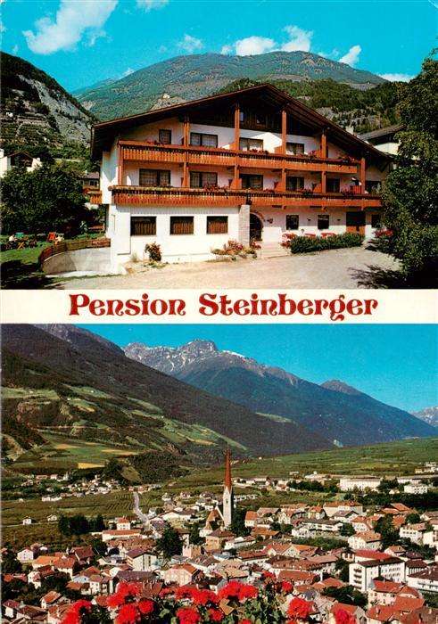 Schlanders Suedtirol IT Pension Steinberger Fliegeraufnahme