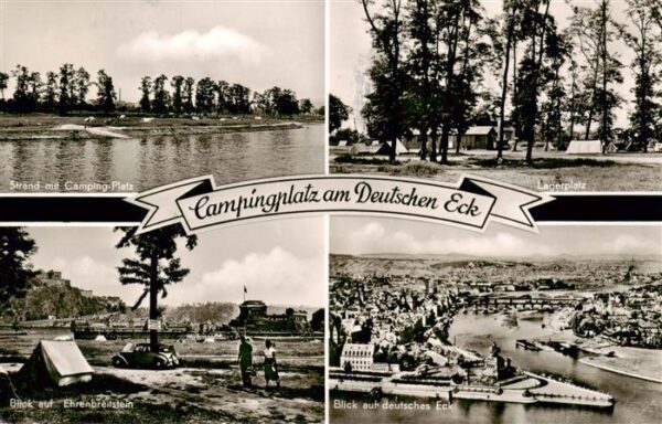 Koblenz  Rhein Strand Campingplatz am Deutschen Eck Lagerplatz Ehrenbreitstein D