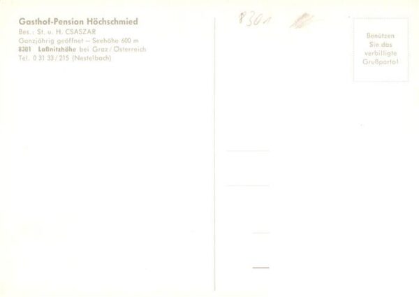Lassnitzhoehe Gasthof Hoechschmied Gastraeume Terrasse – Bild 2