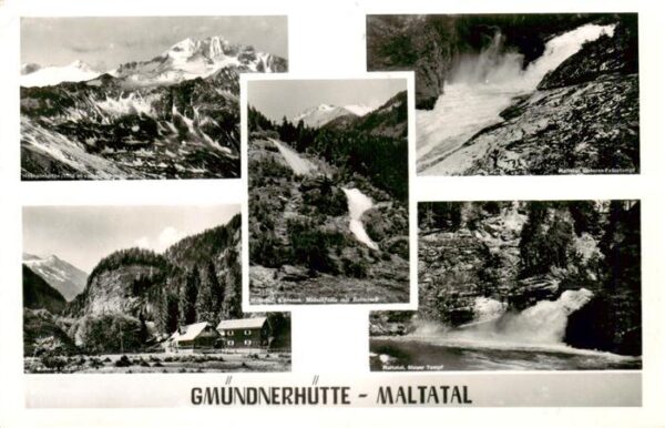 Gmuendnerhuette 1200m Maltatal Kaernten AT Teilansichten Wasserfall